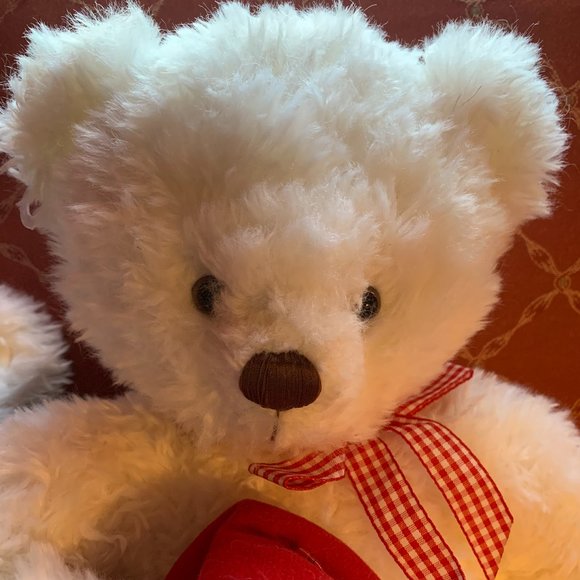 COPY - 2 Hallmark "From My Heart" White Bear Plush/Heart Gift Zip Bag - Picture 15 of 16